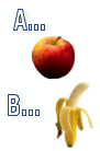 a apple b banana