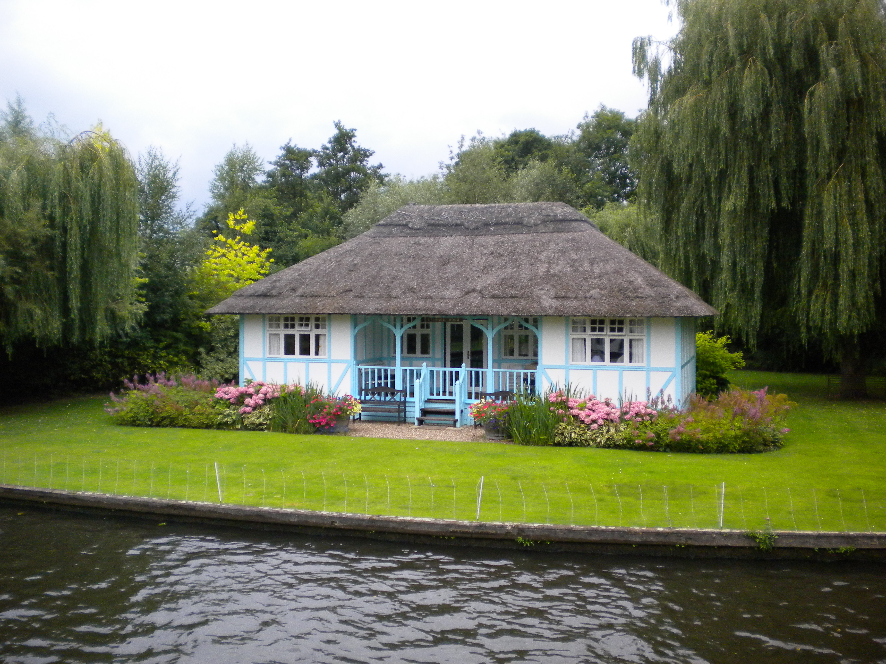 cottage by river