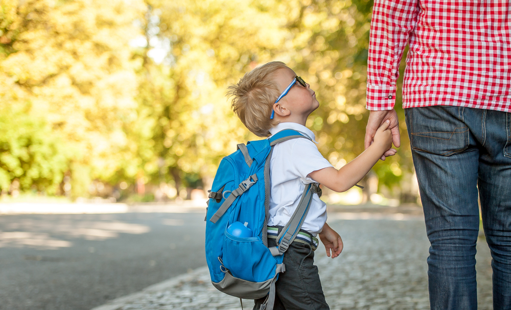 boy going back to school