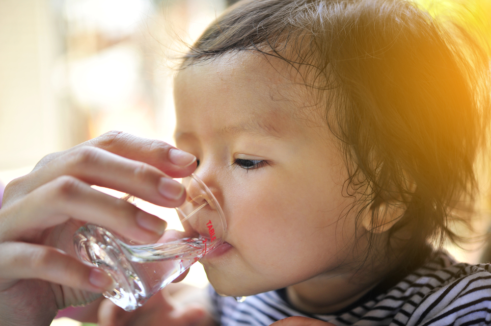 baby drinking water